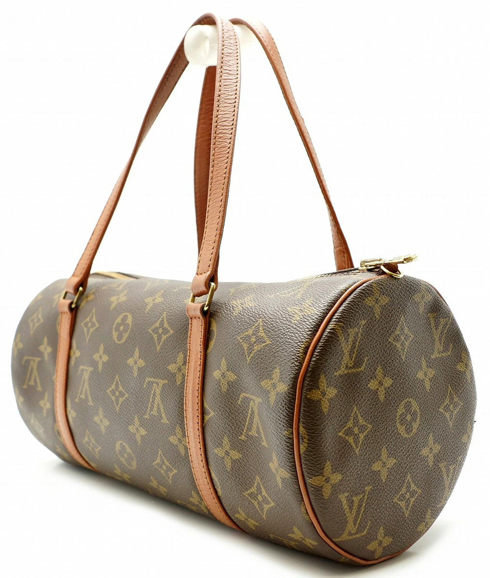 Louis Vuitton Cylindrical Monogram Papillon Clutch Handbag Brown